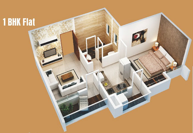 1 BHK Cut Section